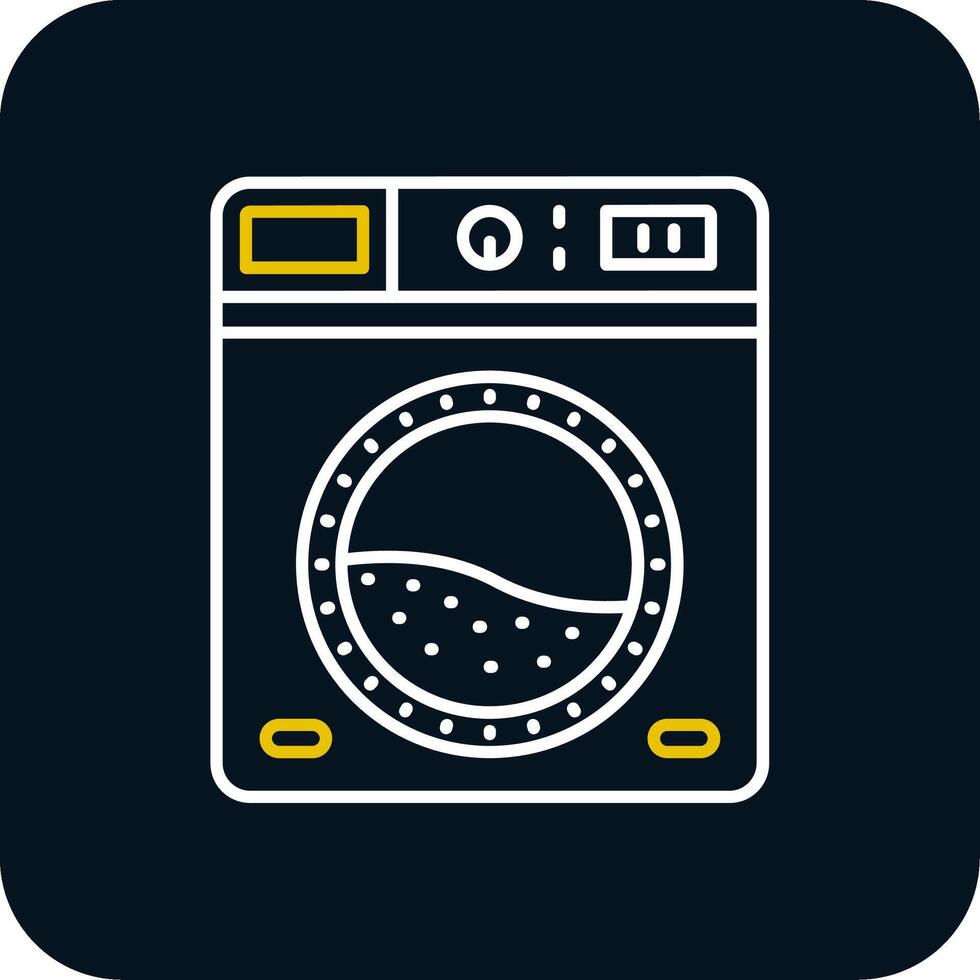 Laundry Line Yellow White Icon vector