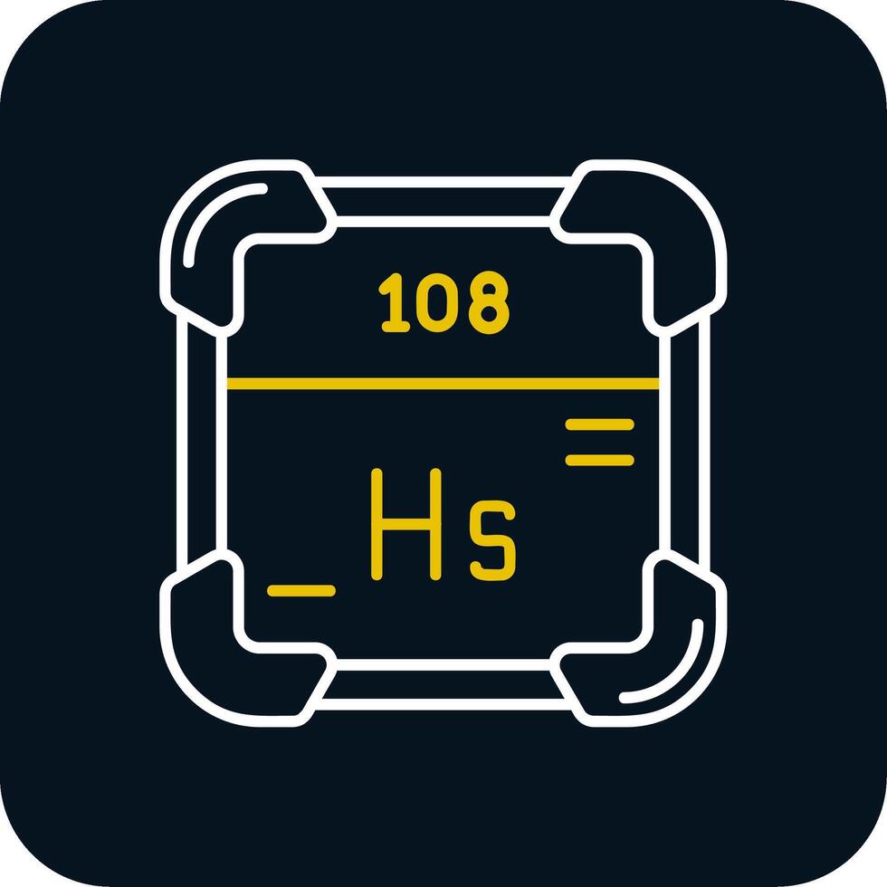 hassium línea amarillo blanco icono vector