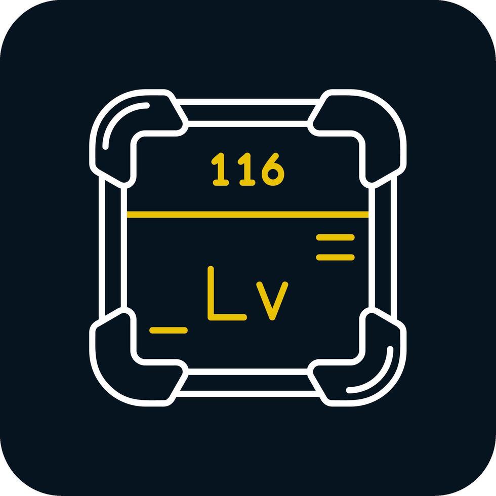 Livermorium Line Yellow White Icon vector