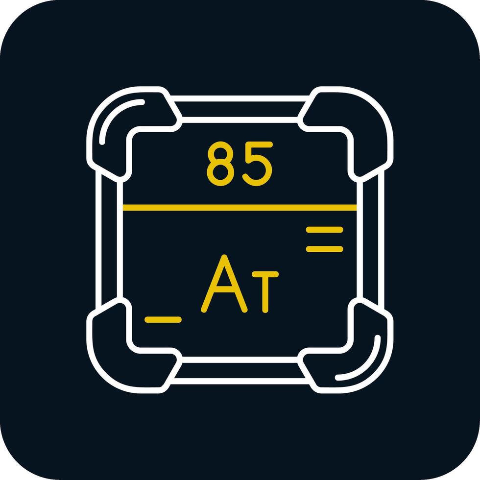 Astatine Line Yellow White Icon vector