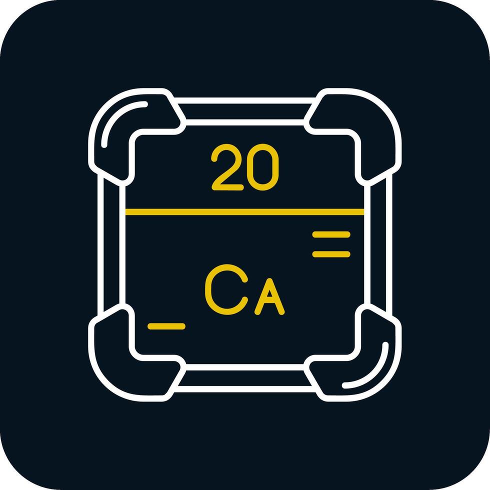 Calcium Line Yellow White Icon vector
