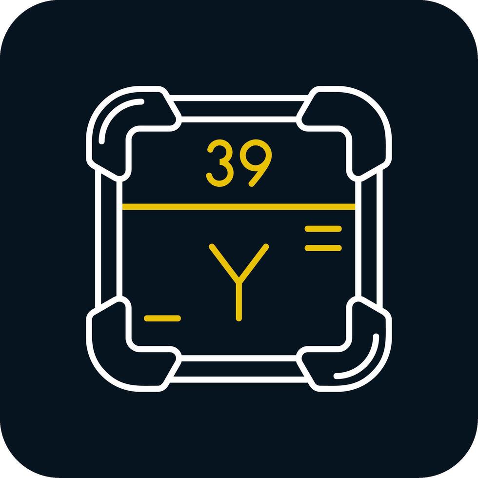 Yttrium Line Yellow White Icon vector
