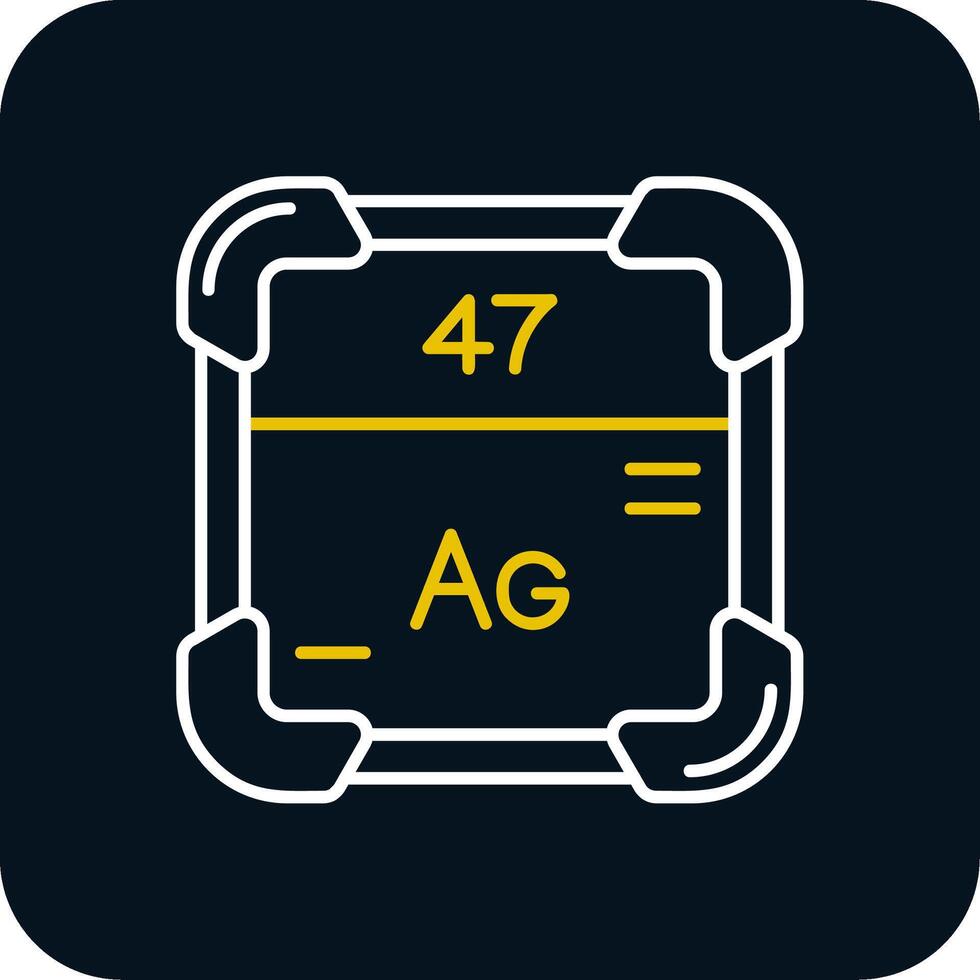 Silver Line Yellow White Icon vector