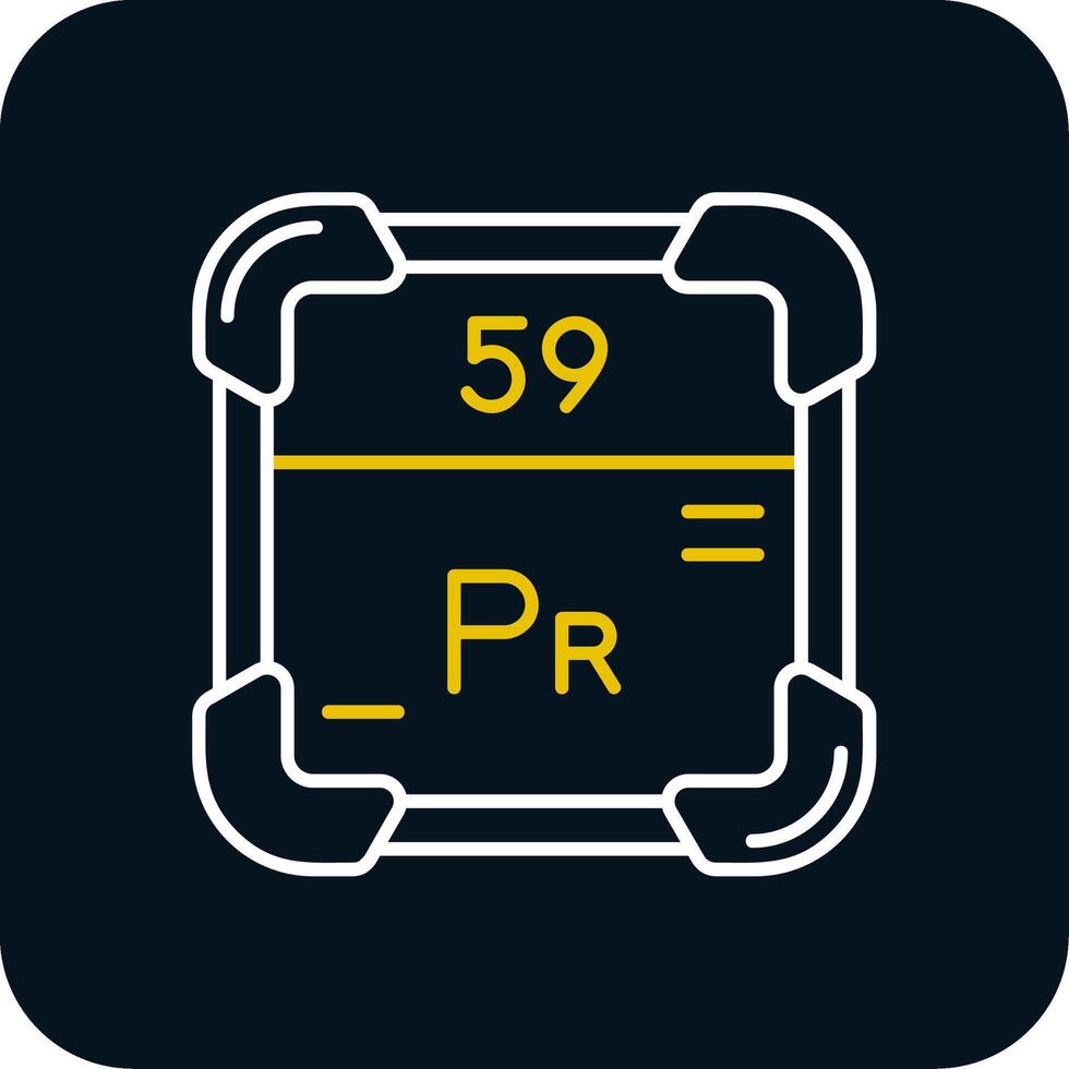 Praseodymium Line Yellow White Icon vector