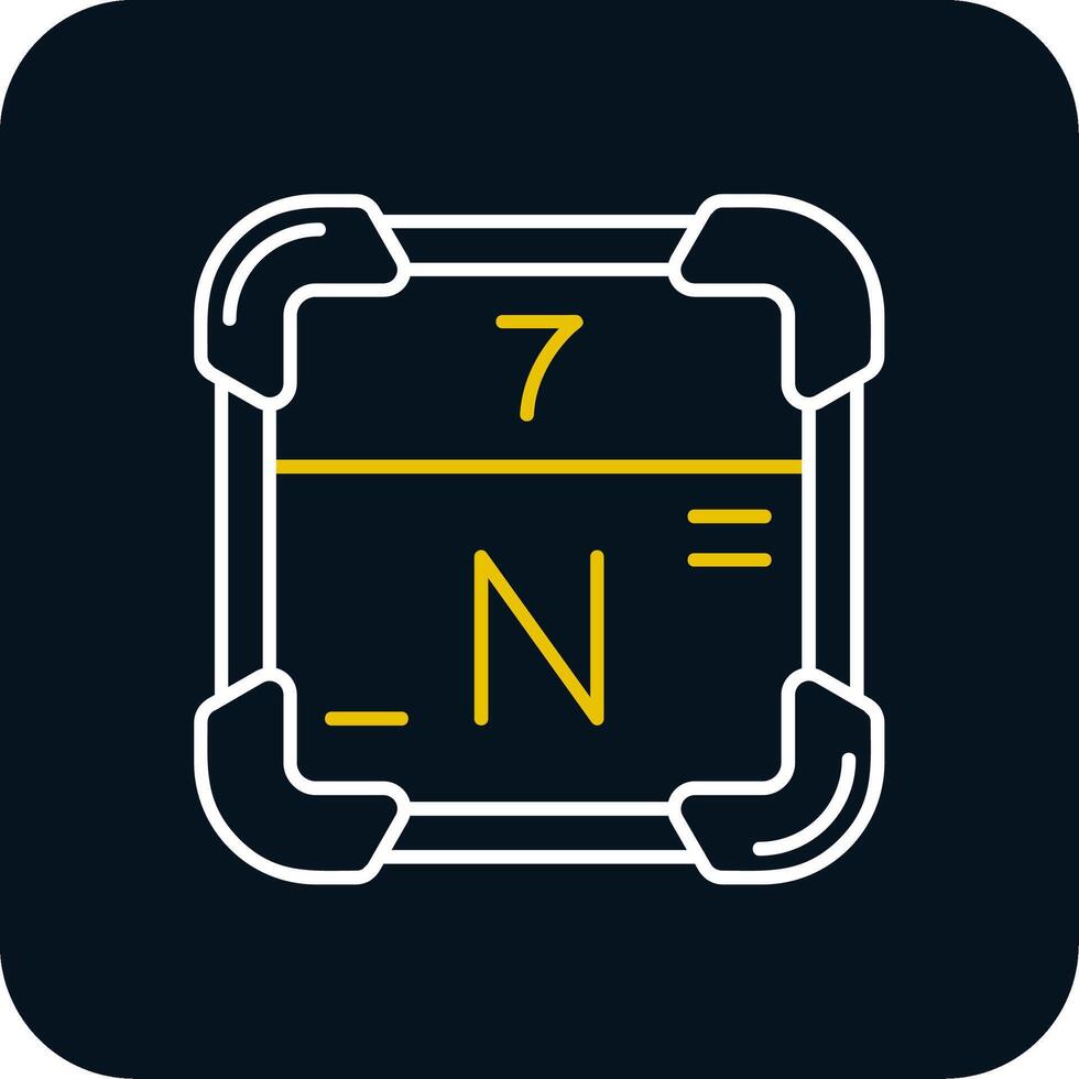 Nitrogen Line Yellow White Icon vector