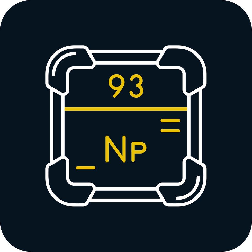 Neptunium Line Yellow White Icon vector