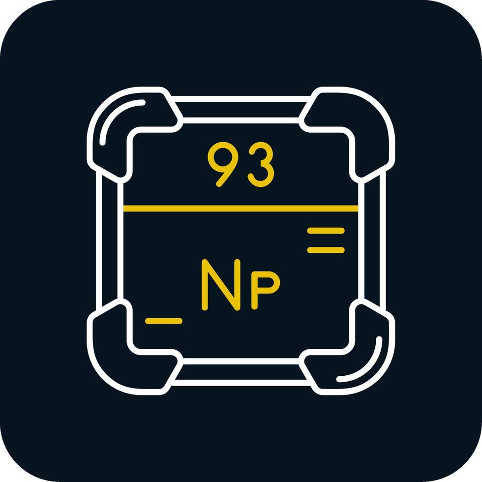 Neptunium Line Yellow White Icon vector