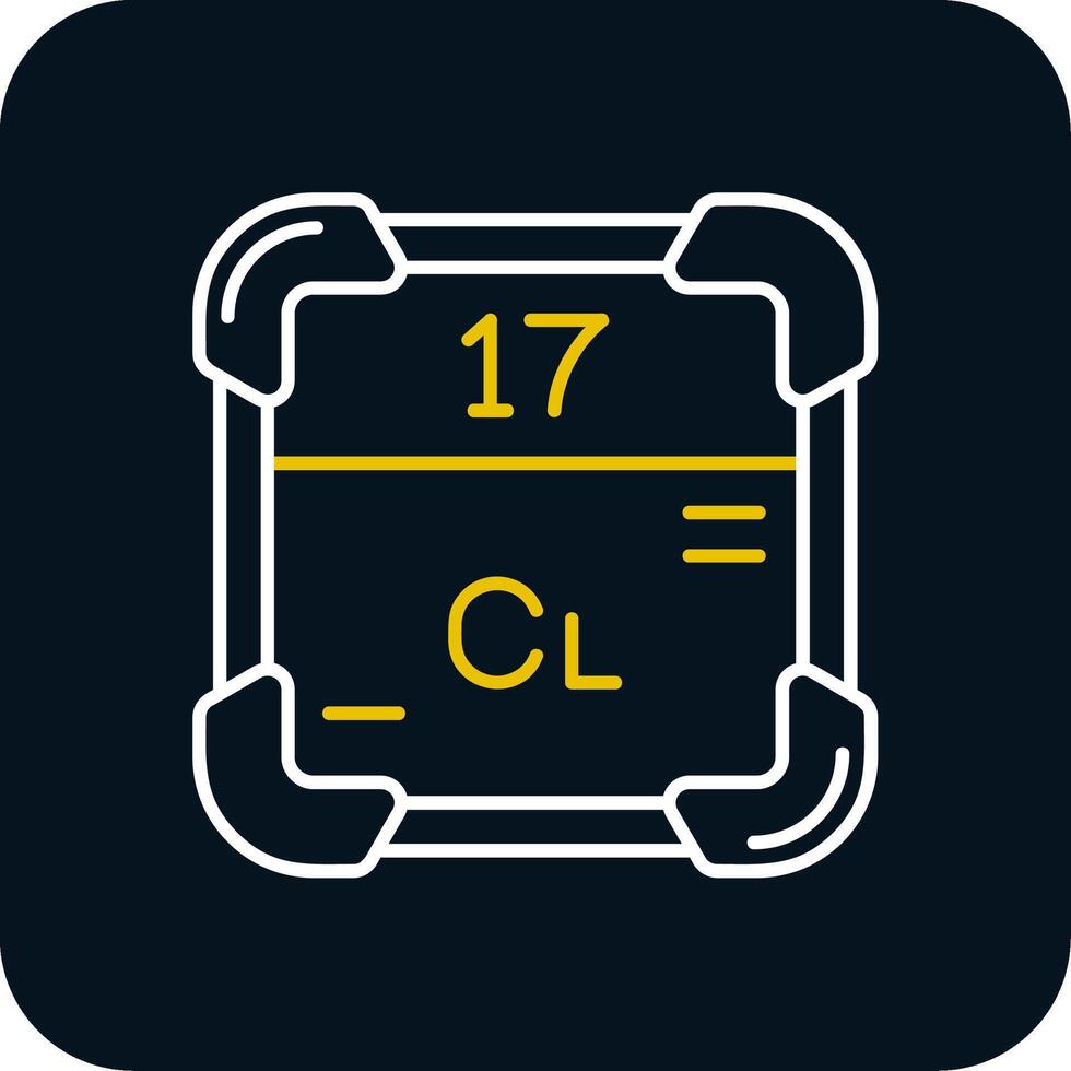 Chlorine Line Yellow White Icon vector