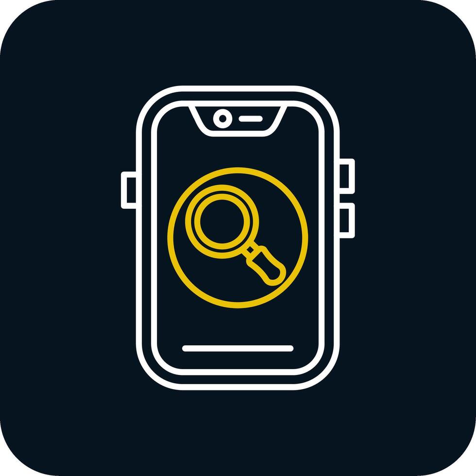 Search Line Yellow White Icon vector