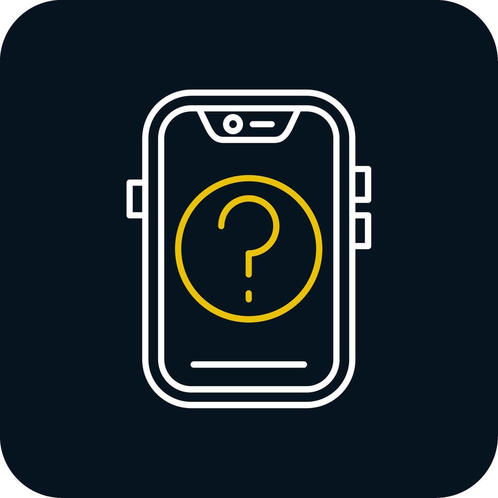 Question Line Yellow White Icon vector