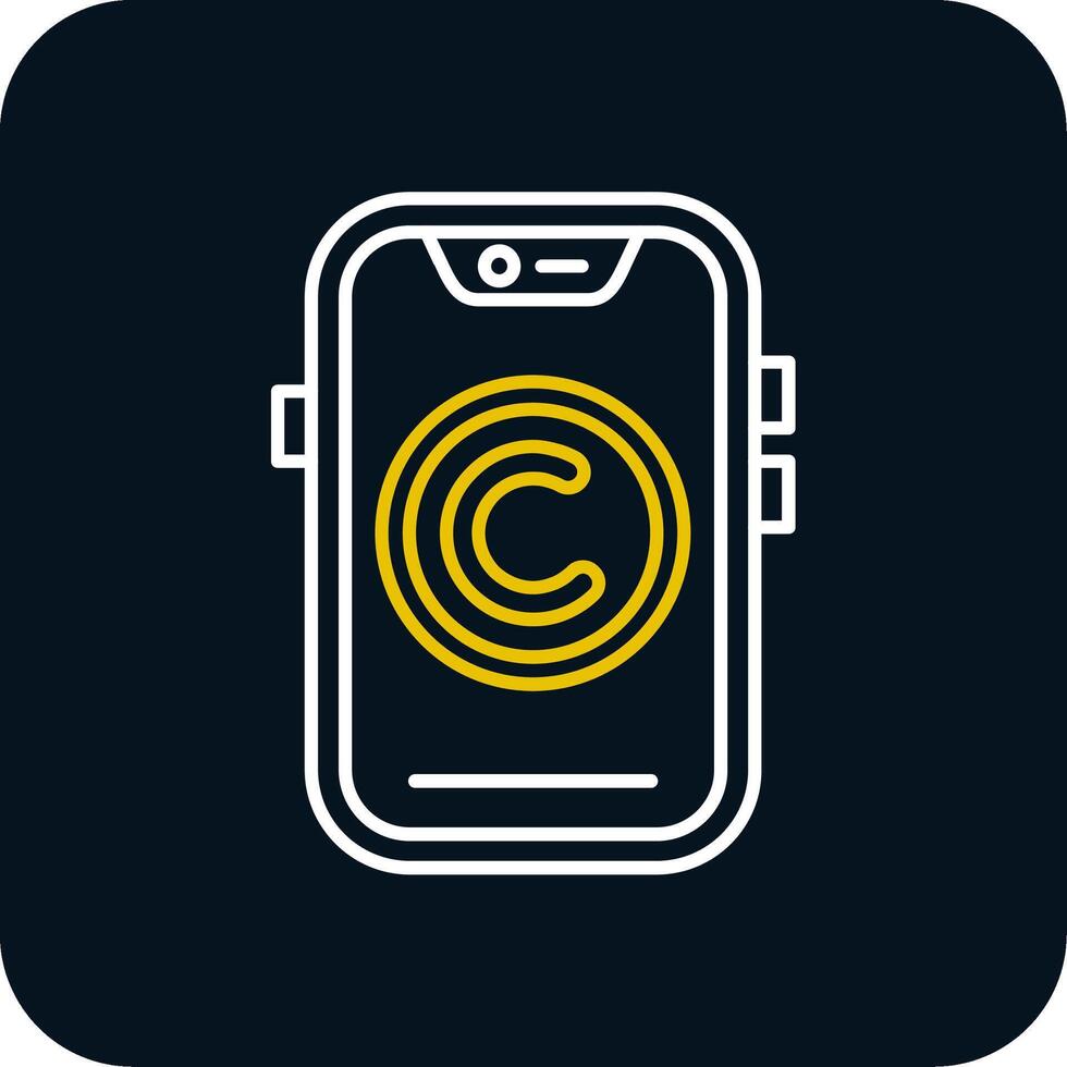 Copyright Line Yellow White Icon vector
