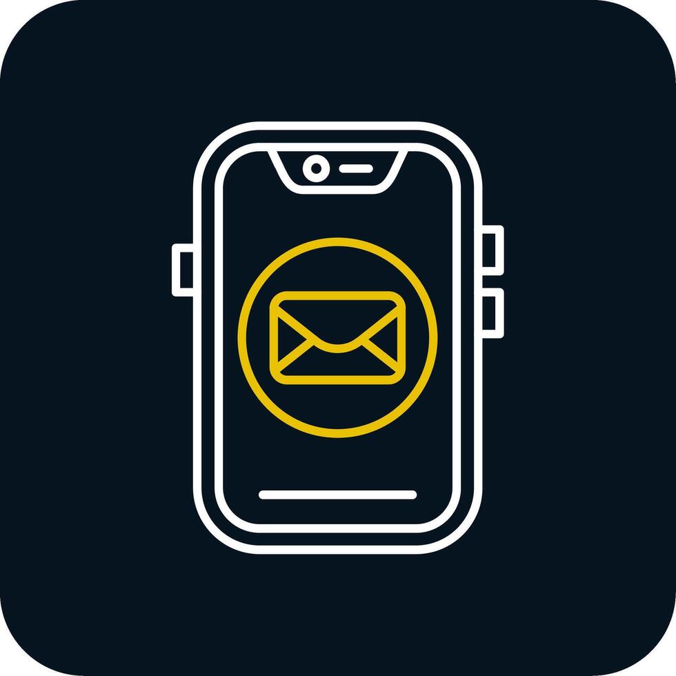 Email Line Yellow White Icon vector