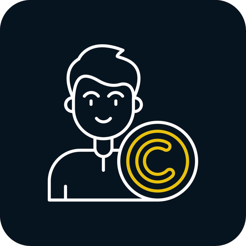 Copyright Line Yellow White Icon vector