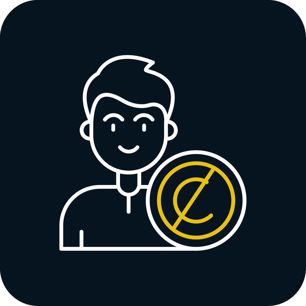 Copyright Line Yellow White Icon vector