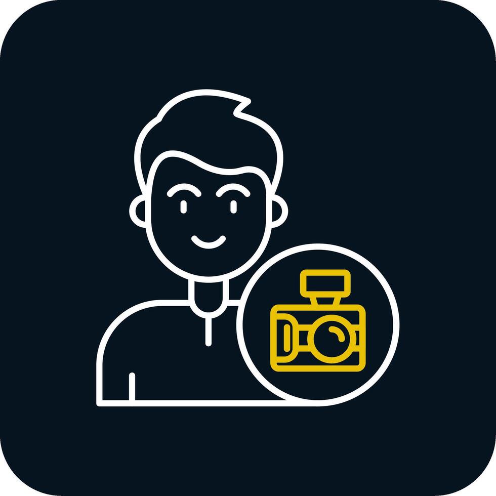 Camera Line Yellow White Icon vector