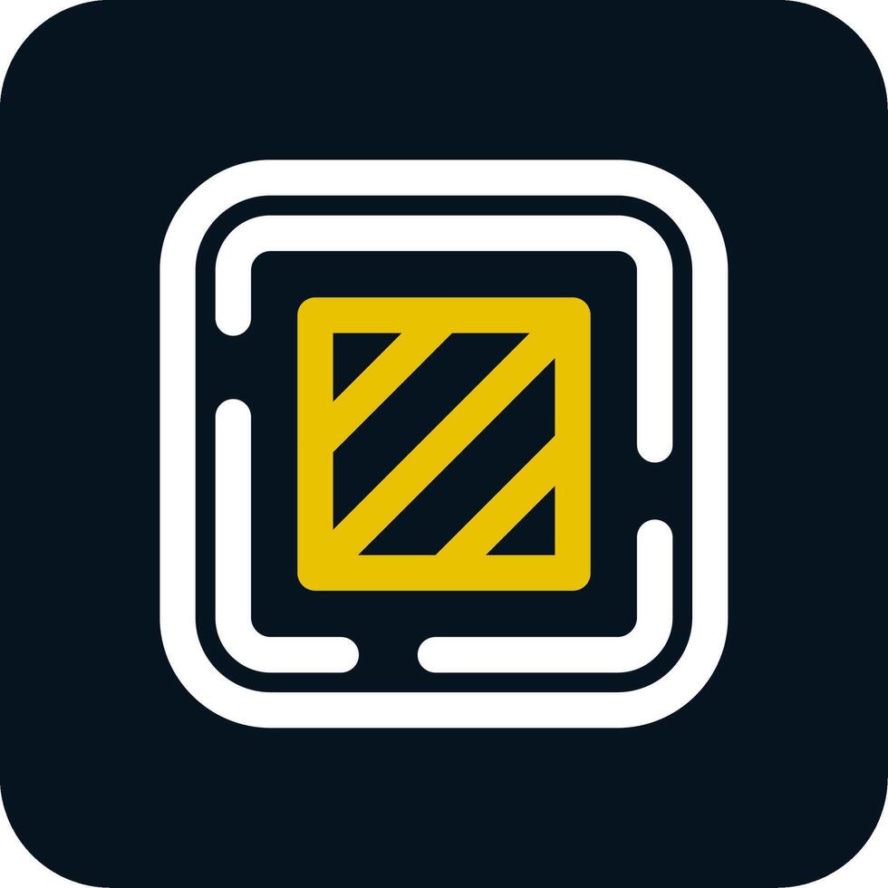 Square Line Yellow White Icon vector