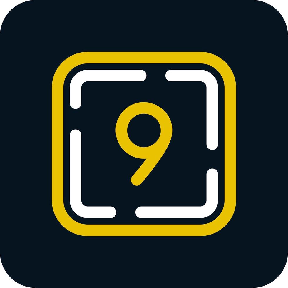 Nine Line Yellow White Icon vector