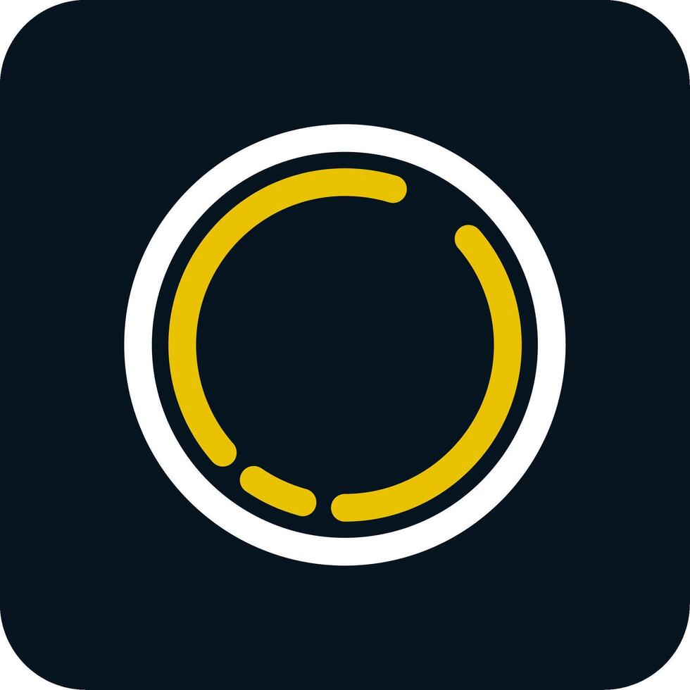 Circle Line Yellow White Icon vector