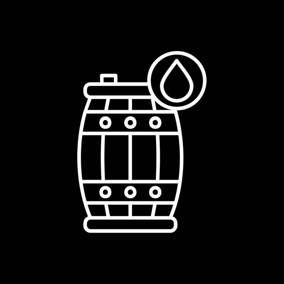 Oil barrel Line Inverted Icon vector