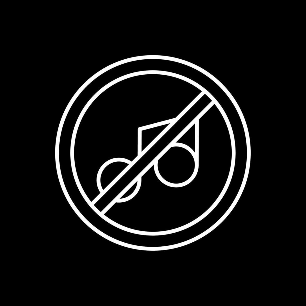 No music Line Inverted Icon vector