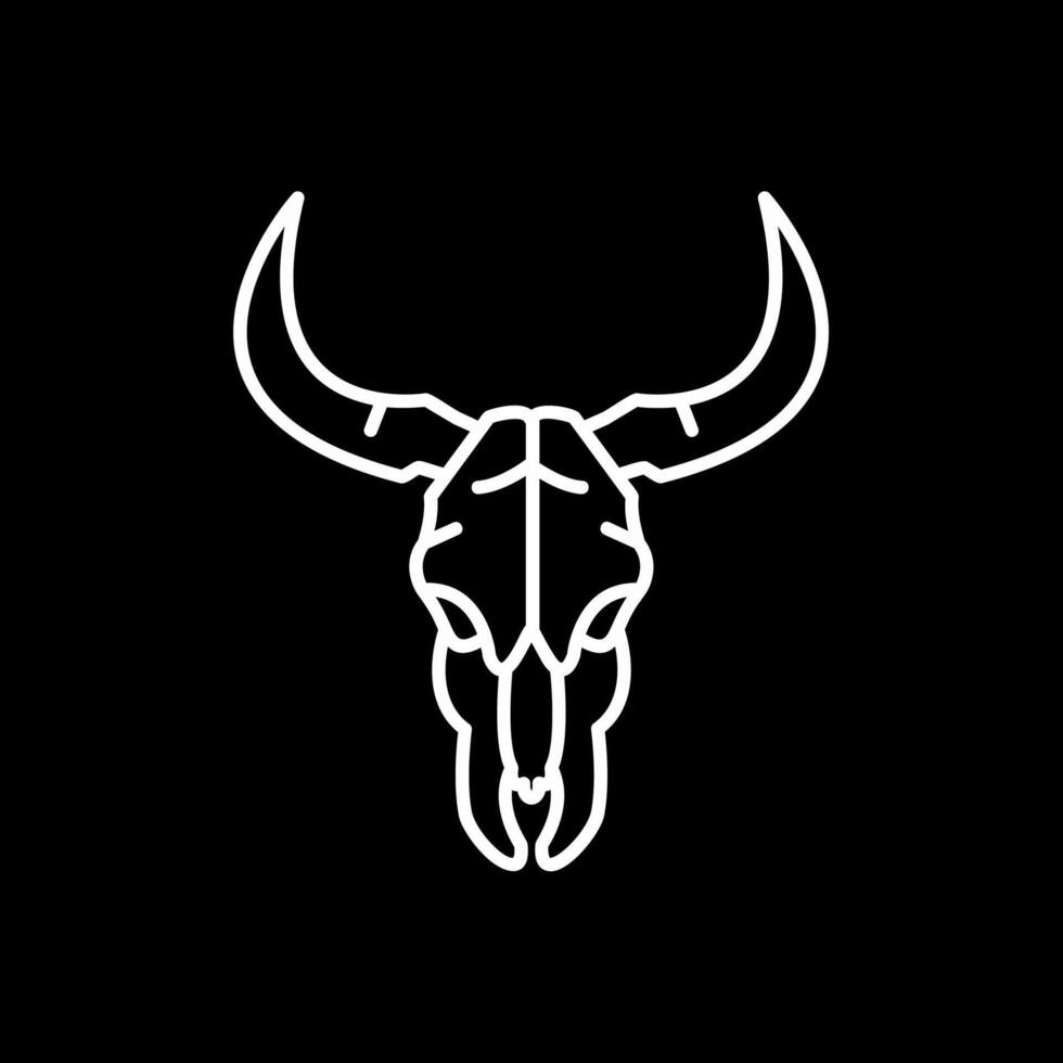 Bull skull Line Inverted Icon vector