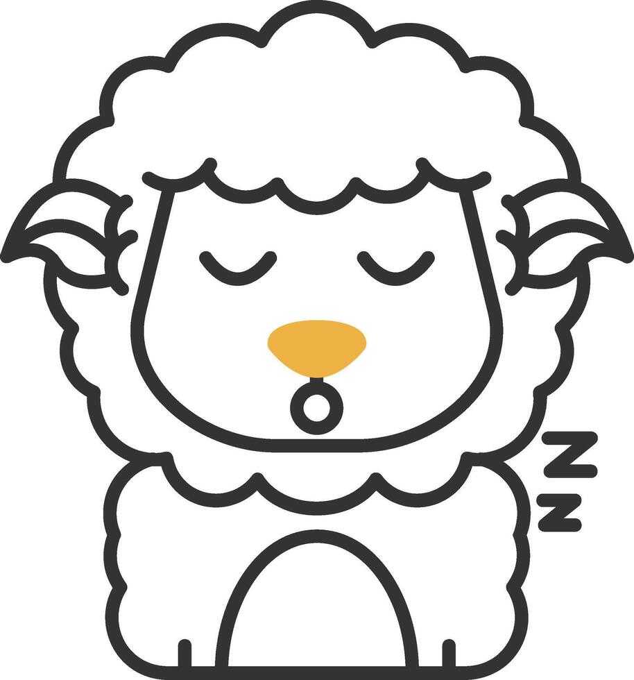 Sleep Skined Filled Icon vector