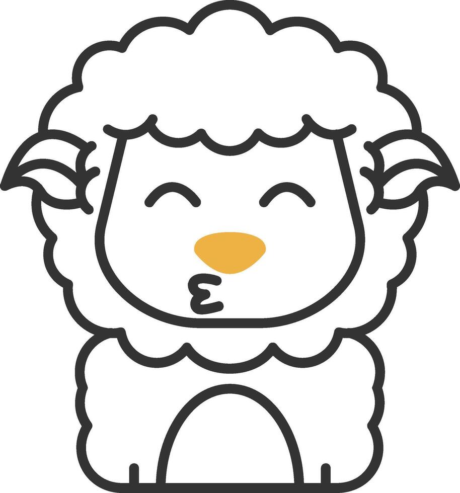 Kiss Skined Filled Icon vector