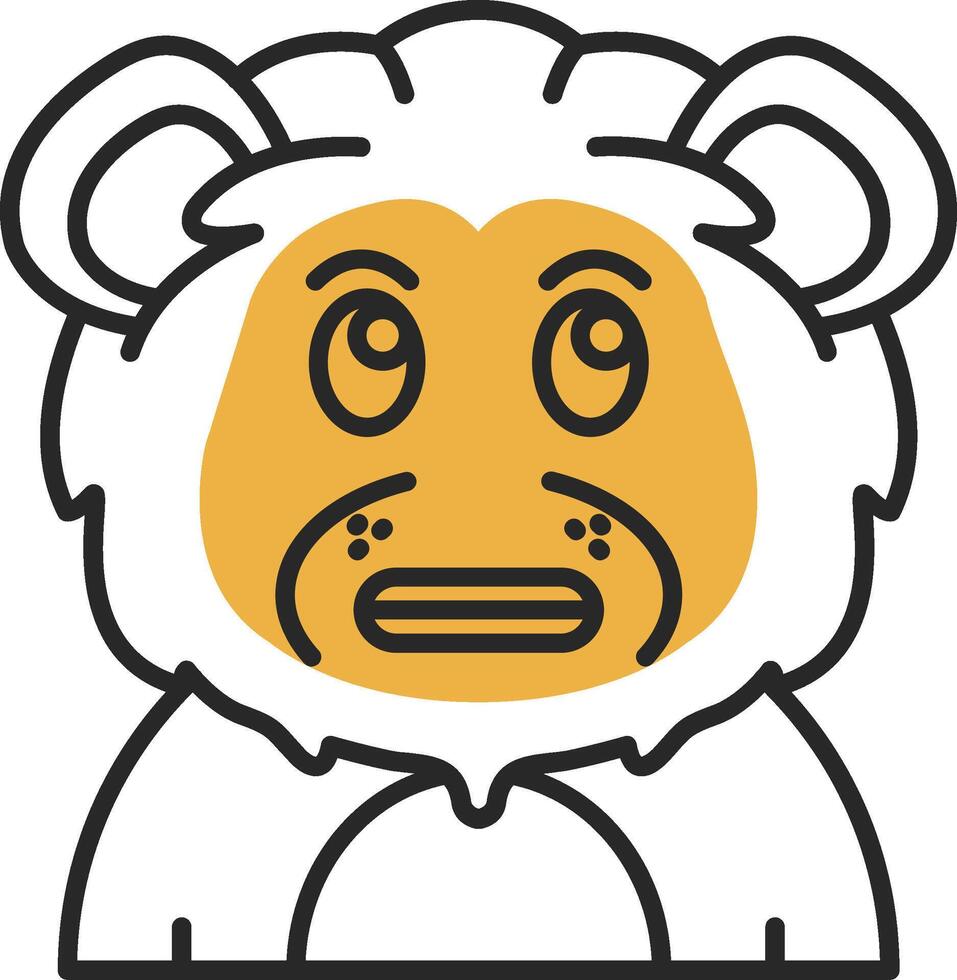 Shocked Skined Filled Icon vector