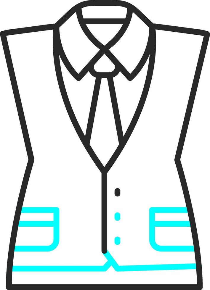Waistcoat Skined Filled Icon vector