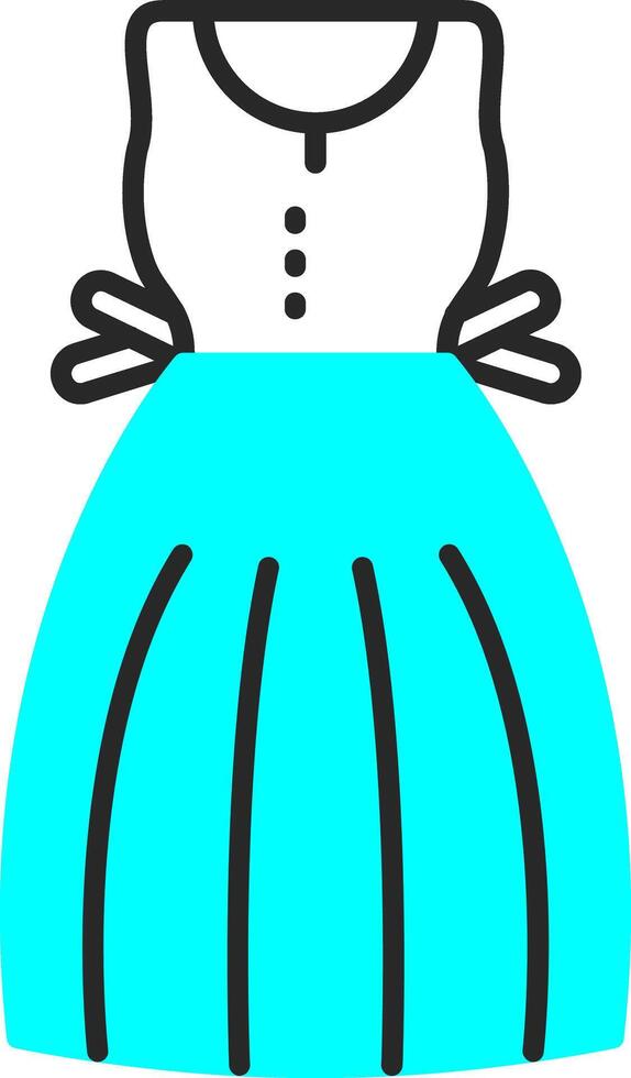 vestido de verano desollado lleno icono vector