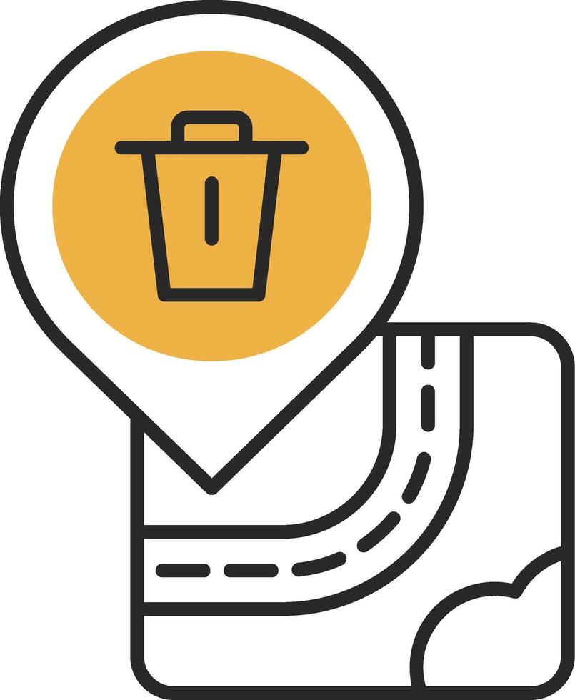 Bin Skined Filled Icon vector