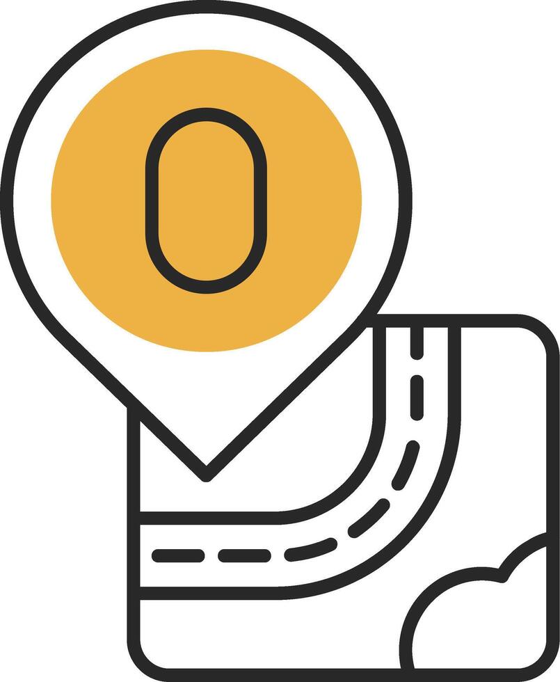 Zero Skined Filled Icon vector