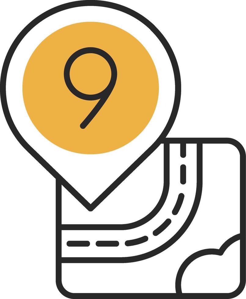 Nine Skined Filled Icon vector