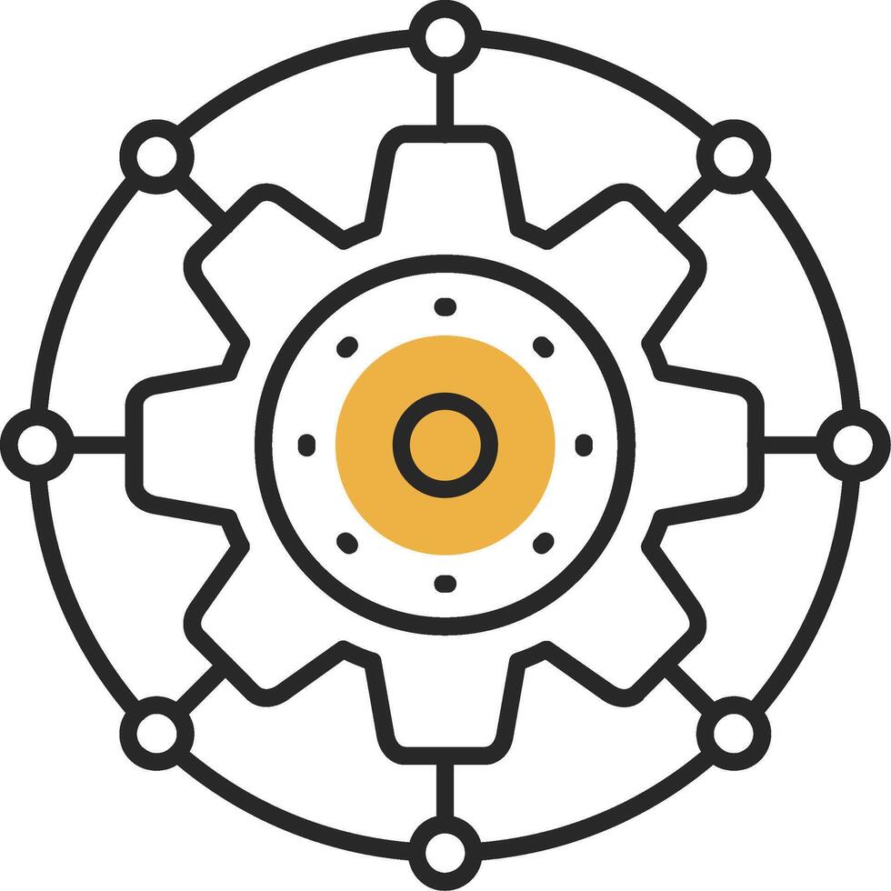Setting Skined Filled Icon vector