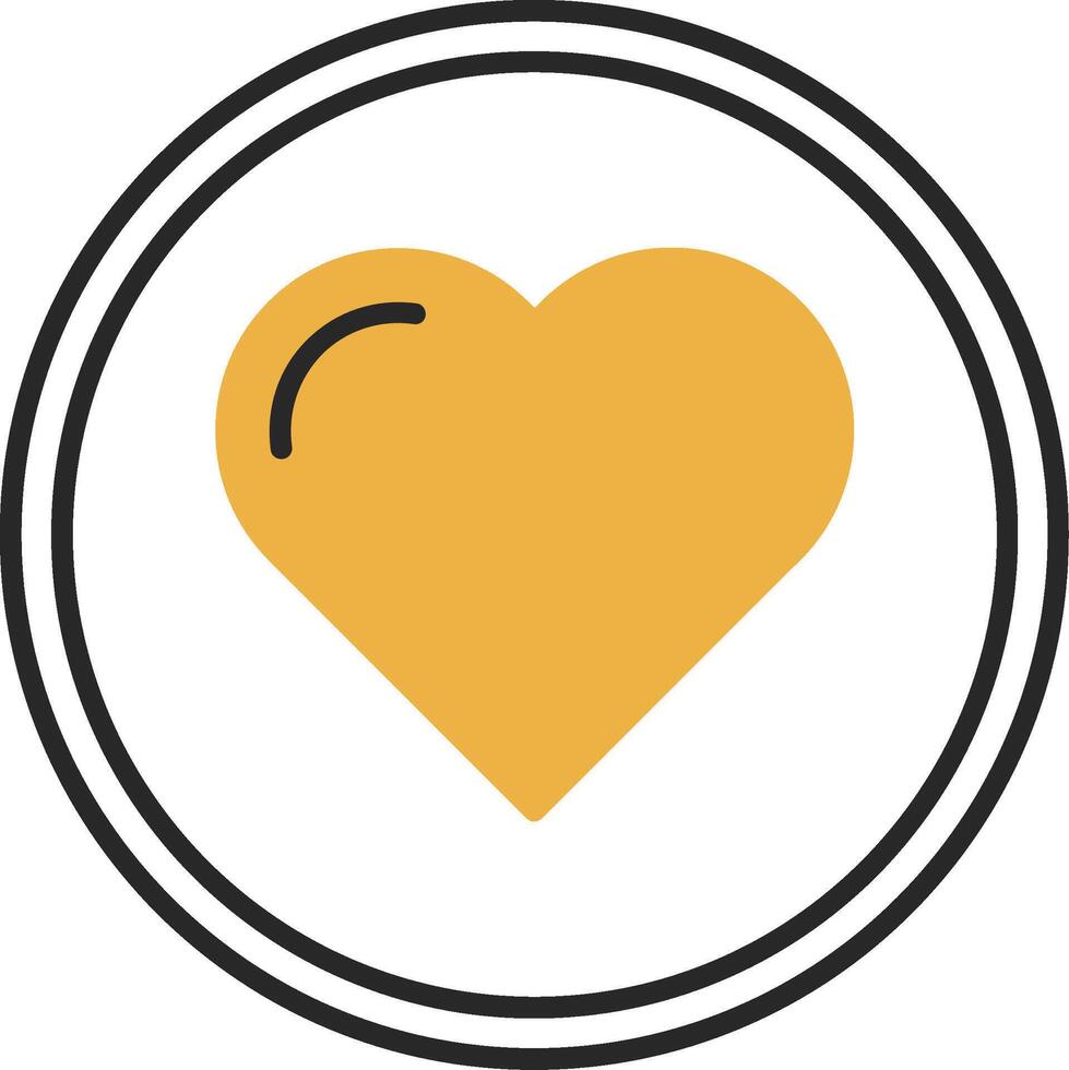 Heart Skined Filled Icon vector