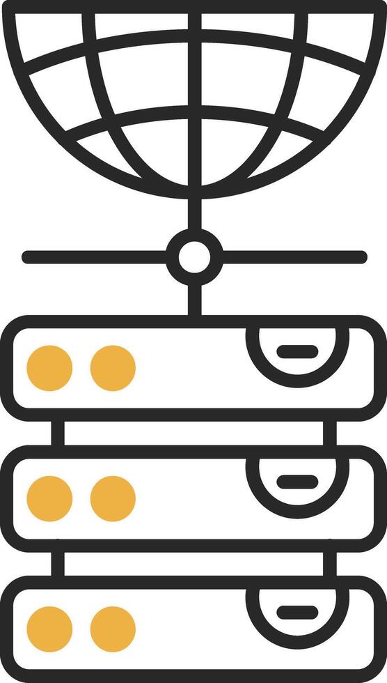 Database Skined Filled Icon vector