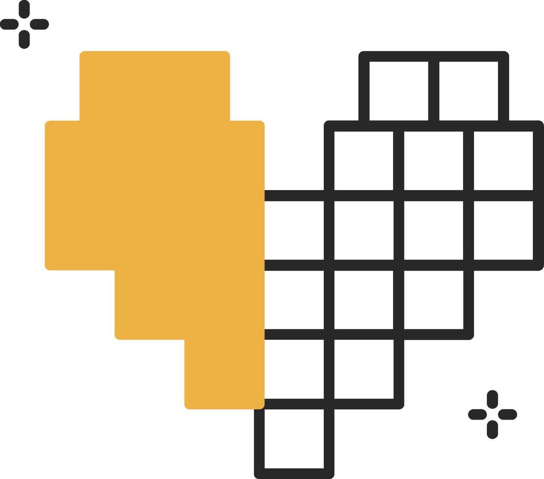 Pixel Skined Filled Icon vector