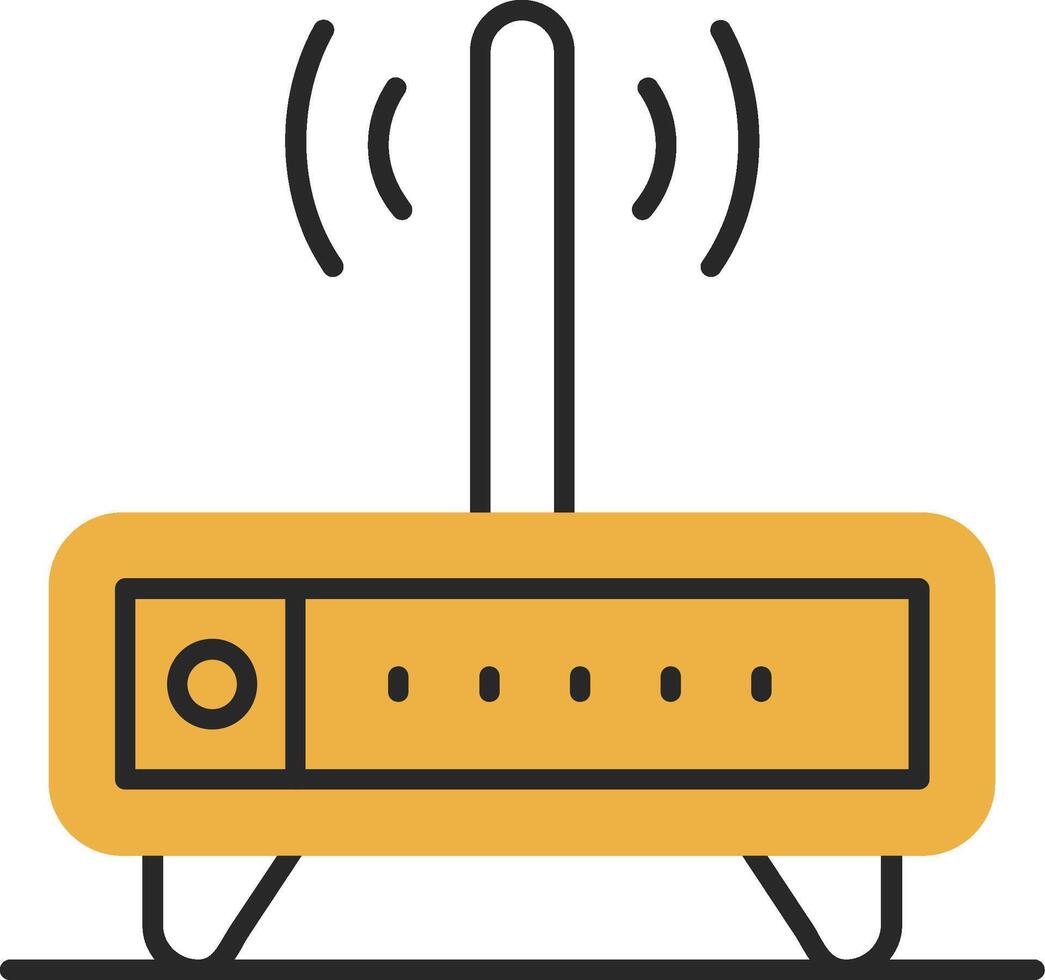 Modem Skined Filled Icon vector