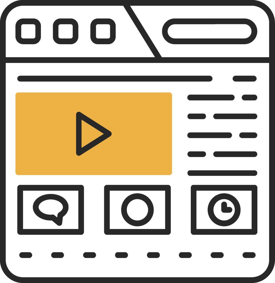 Website Skined Filled Icon vector