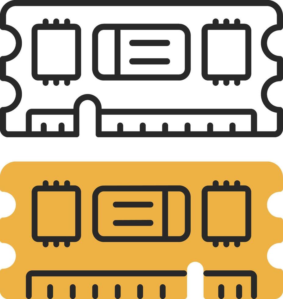 RAM desollado lleno icono vector