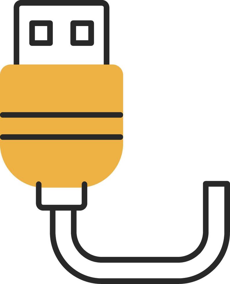 Usb Skined Filled Icon vector