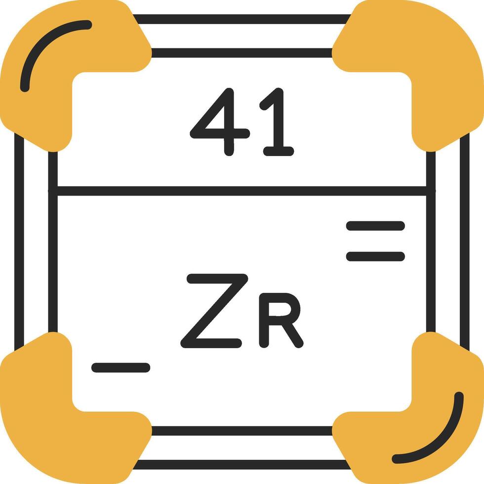 Zirconium Skined Filled Icon vector