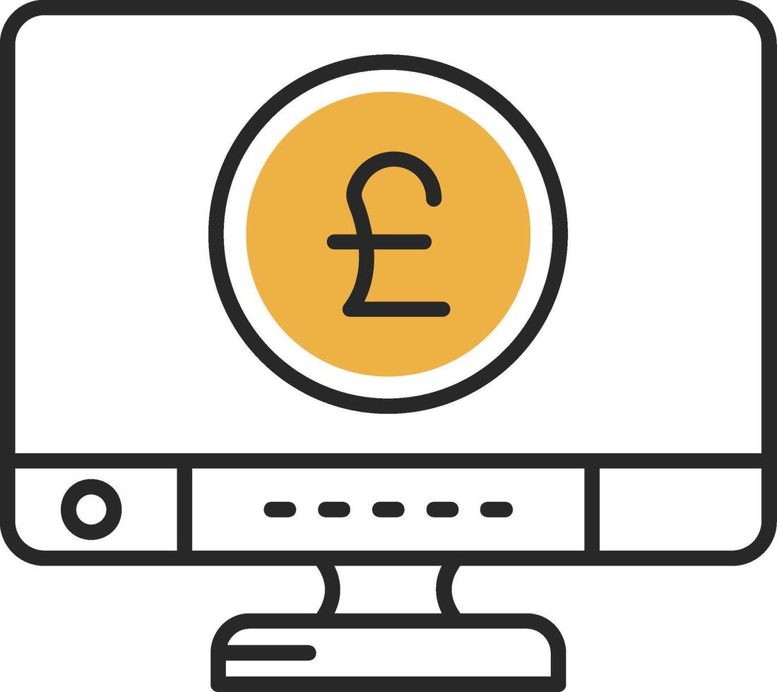 Pound Skined Filled Icon vector