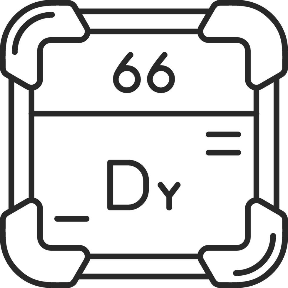 Dysprosium Skined Filled Icon vector