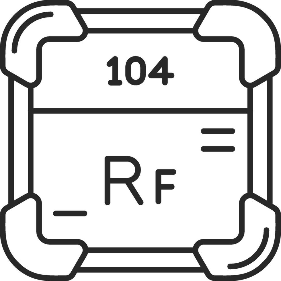 Rutherfordium Skined Filled Icon vector