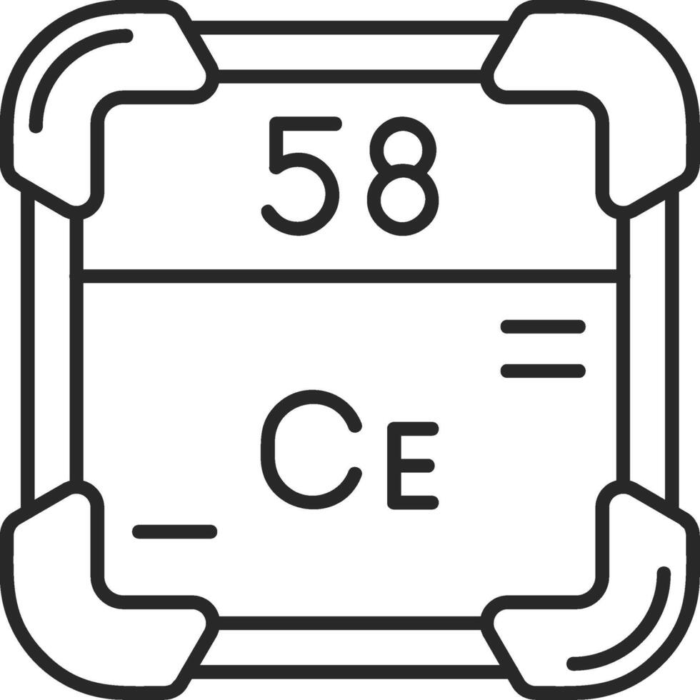 Cerium Skined Filled Icon vector