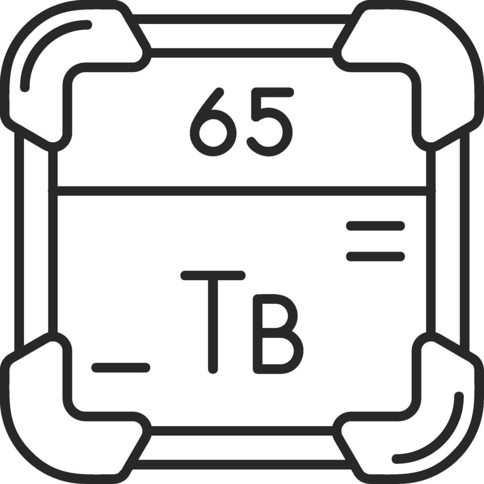 Terbium Skined Filled Icon vector