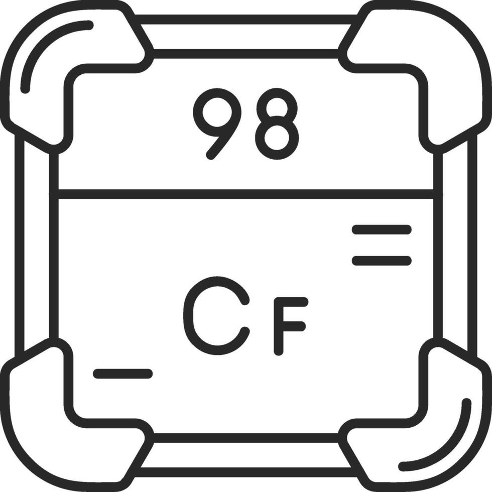 Californium Skined Filled Icon vector