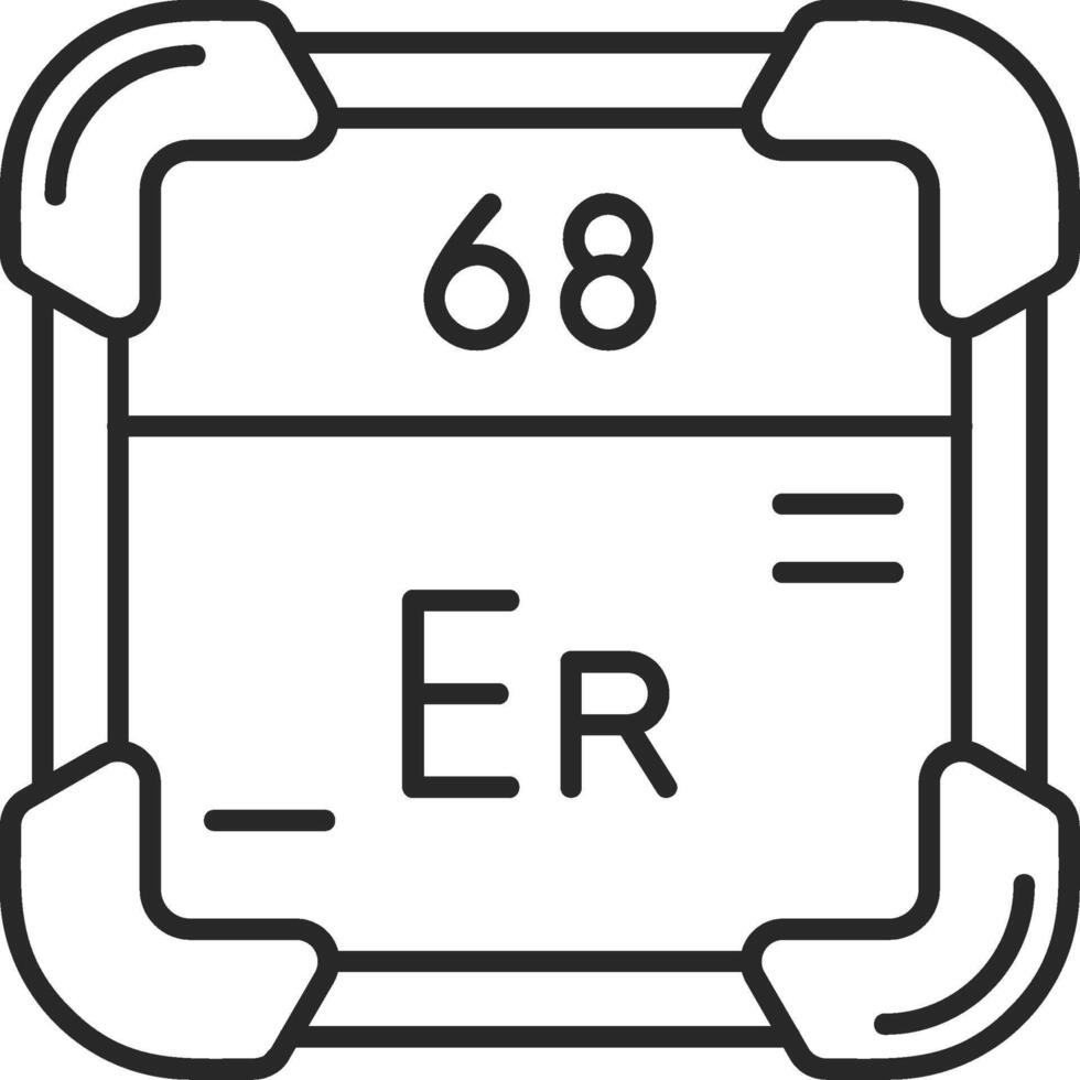 Erbium Skined Filled Icon vector