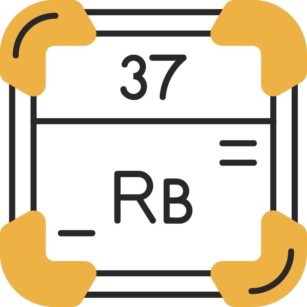 Rubidium Skined Filled Icon vector